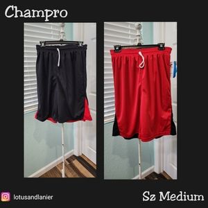 Champro Men's Black/ Red  Reversible Basketball Shorts Sz Medium NWT
